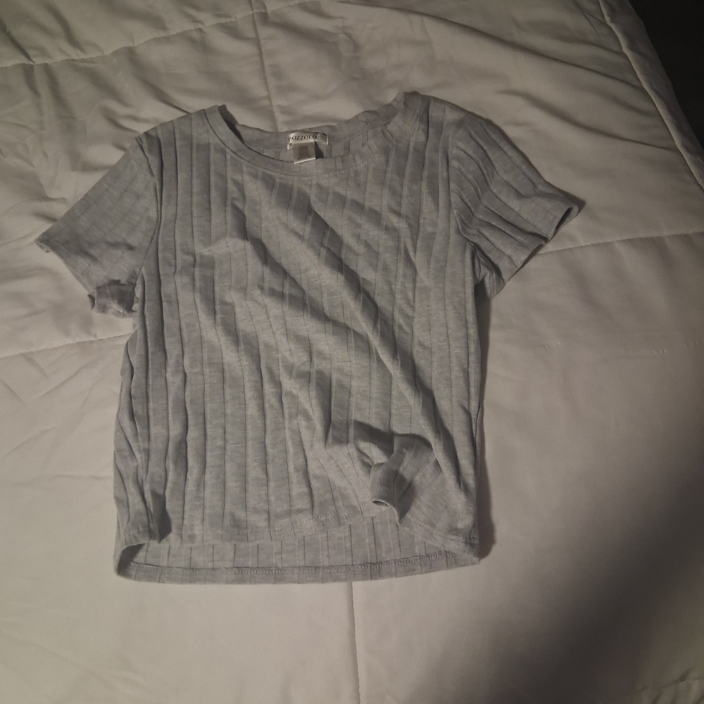 Bozzolo Light Gray Ribbed Tee